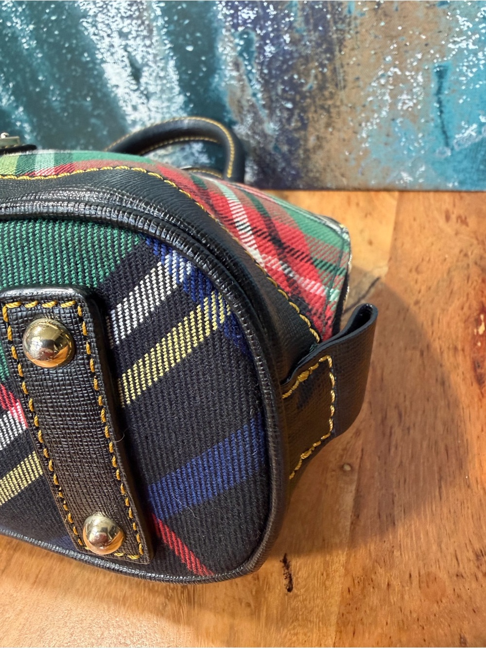 Dooney & Bourke Classic Tartan Plaid Bitsy Mini Domed Satchel Bag - Picture 12 of 12